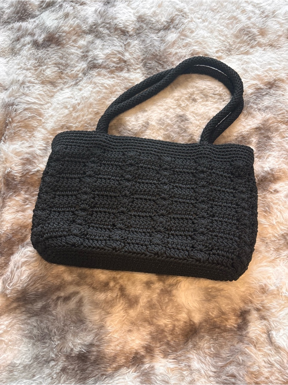 The Sak Black Crochet Shoulder Bag